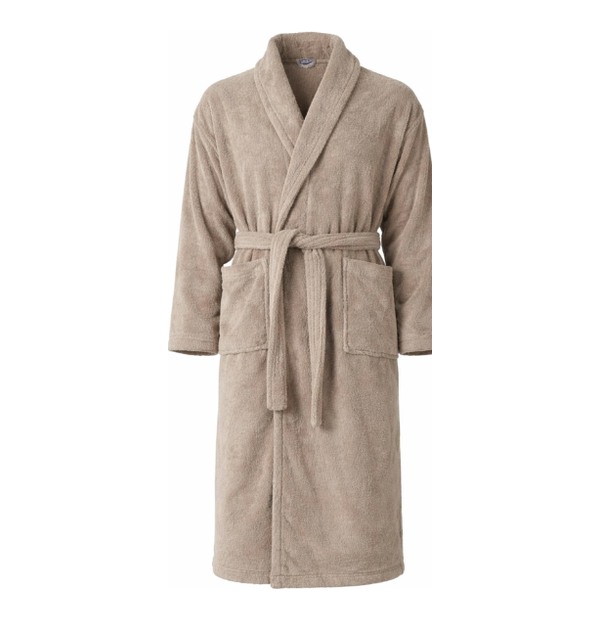 Stone 430gsm towelling shawl-collar gown
