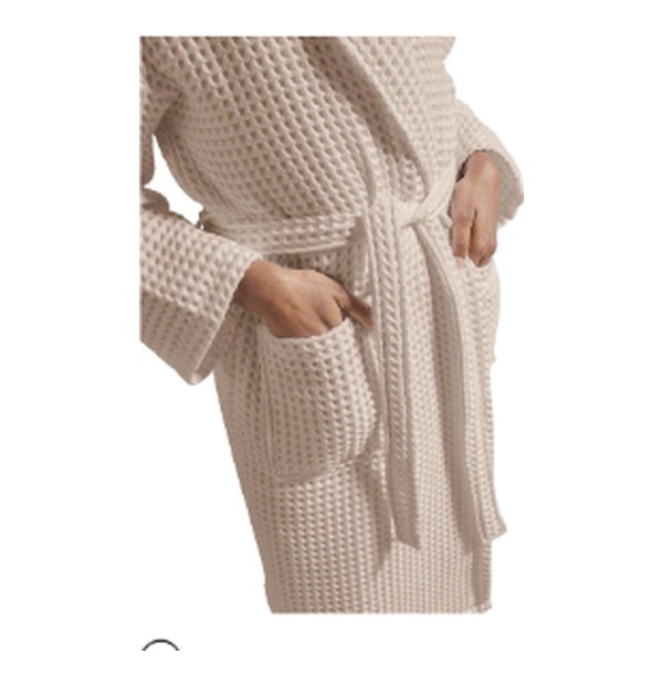 Pure cotton large-waffle gown