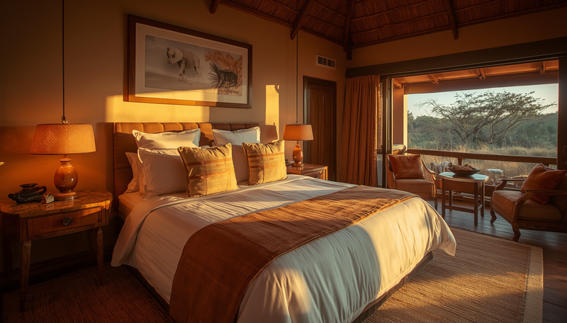 Lodge suite with premium white bedding